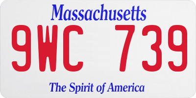 MA license plate 9WC739