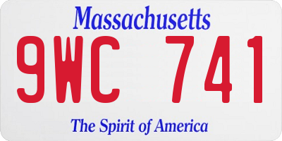 MA license plate 9WC741