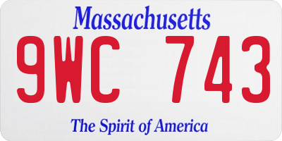 MA license plate 9WC743