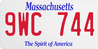 MA license plate 9WC744