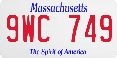 MA license plate 9WC749