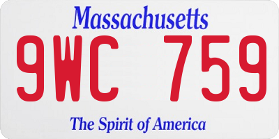 MA license plate 9WC759