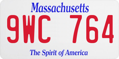 MA license plate 9WC764