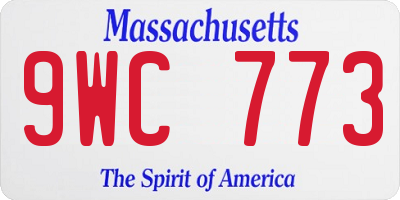 MA license plate 9WC773