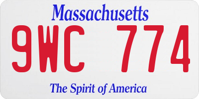 MA license plate 9WC774