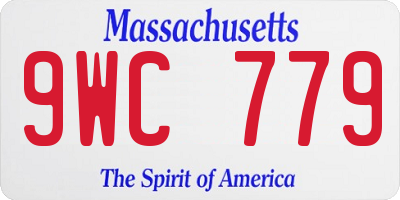 MA license plate 9WC779