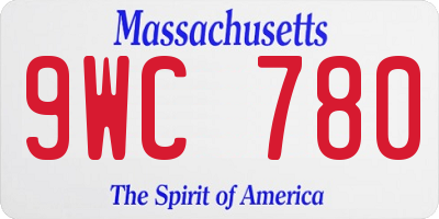 MA license plate 9WC780