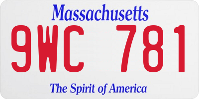 MA license plate 9WC781