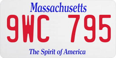 MA license plate 9WC795