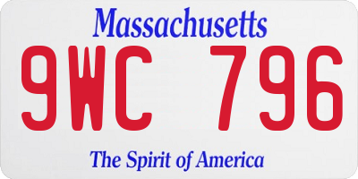 MA license plate 9WC796