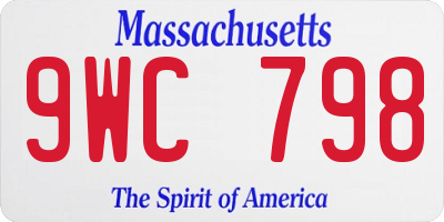 MA license plate 9WC798