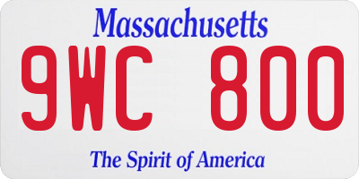 MA license plate 9WC800