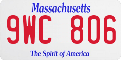 MA license plate 9WC806
