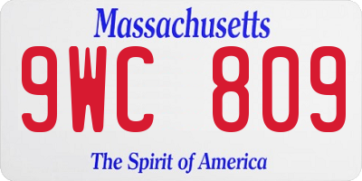 MA license plate 9WC809