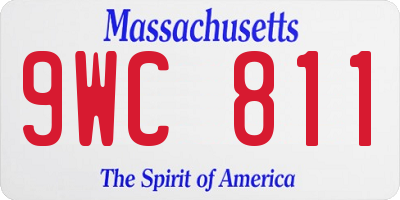 MA license plate 9WC811