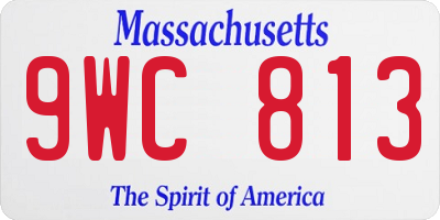 MA license plate 9WC813