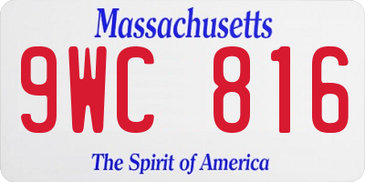 MA license plate 9WC816