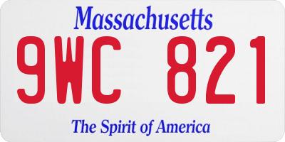 MA license plate 9WC821