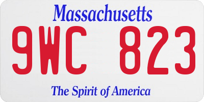 MA license plate 9WC823