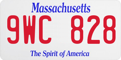 MA license plate 9WC828