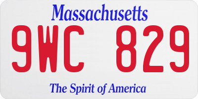 MA license plate 9WC829