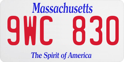 MA license plate 9WC830