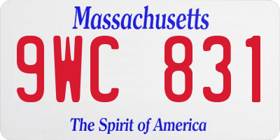 MA license plate 9WC831