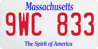 MA license plate 9WC833