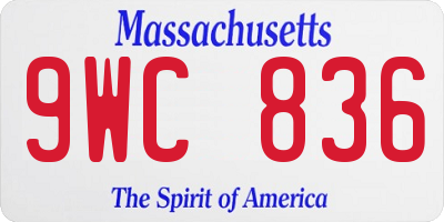 MA license plate 9WC836