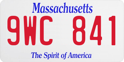 MA license plate 9WC841