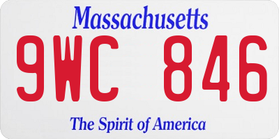 MA license plate 9WC846