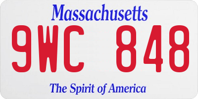 MA license plate 9WC848