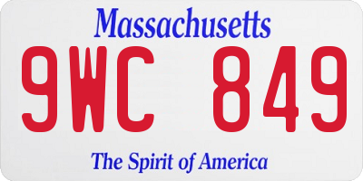 MA license plate 9WC849