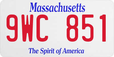 MA license plate 9WC851