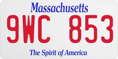 MA license plate 9WC853