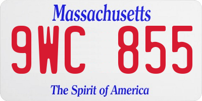 MA license plate 9WC855