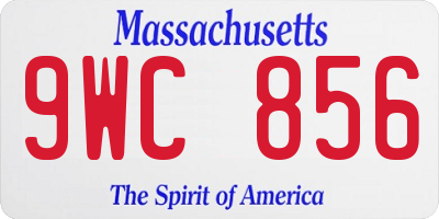 MA license plate 9WC856