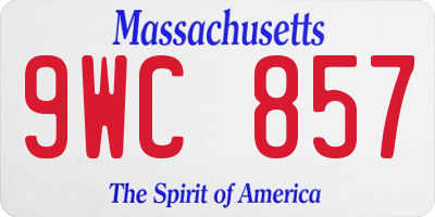 MA license plate 9WC857