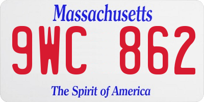 MA license plate 9WC862