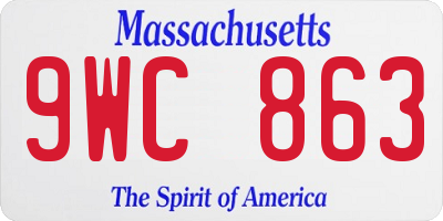 MA license plate 9WC863