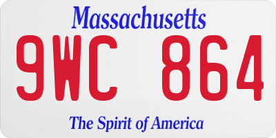MA license plate 9WC864
