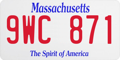 MA license plate 9WC871