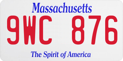 MA license plate 9WC876