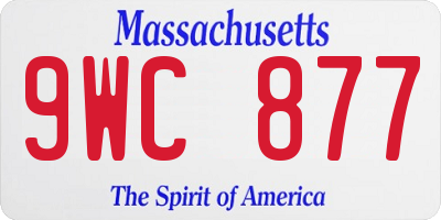 MA license plate 9WC877