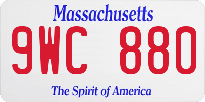 MA license plate 9WC880