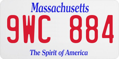 MA license plate 9WC884