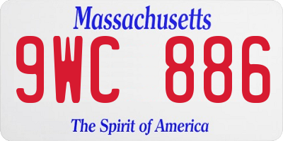 MA license plate 9WC886