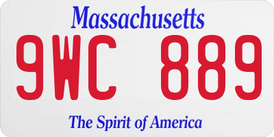 MA license plate 9WC889
