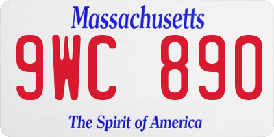 MA license plate 9WC890