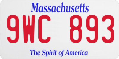 MA license plate 9WC893
